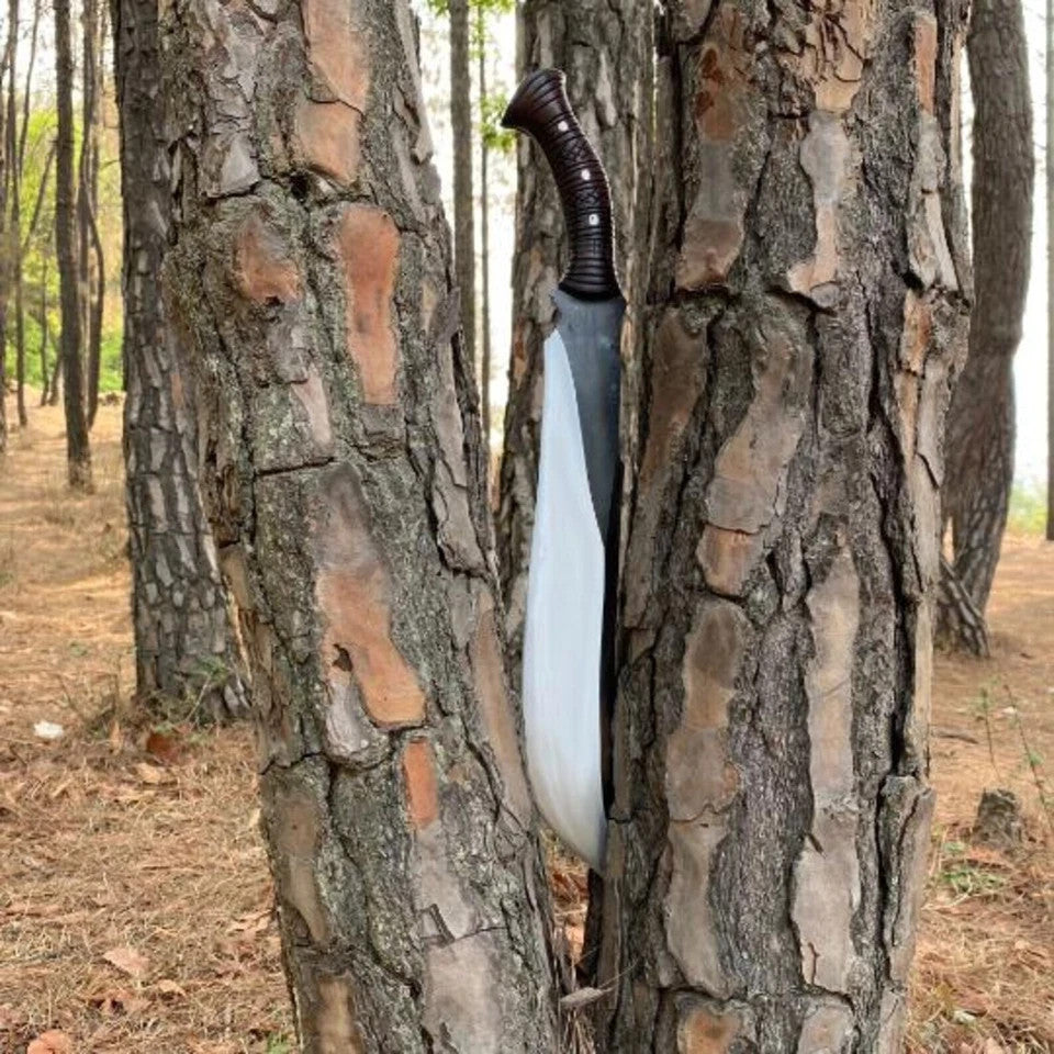 Custom Handmade Carbon Steel Blade Bowie Machete Knife | Hunting Knife Camping