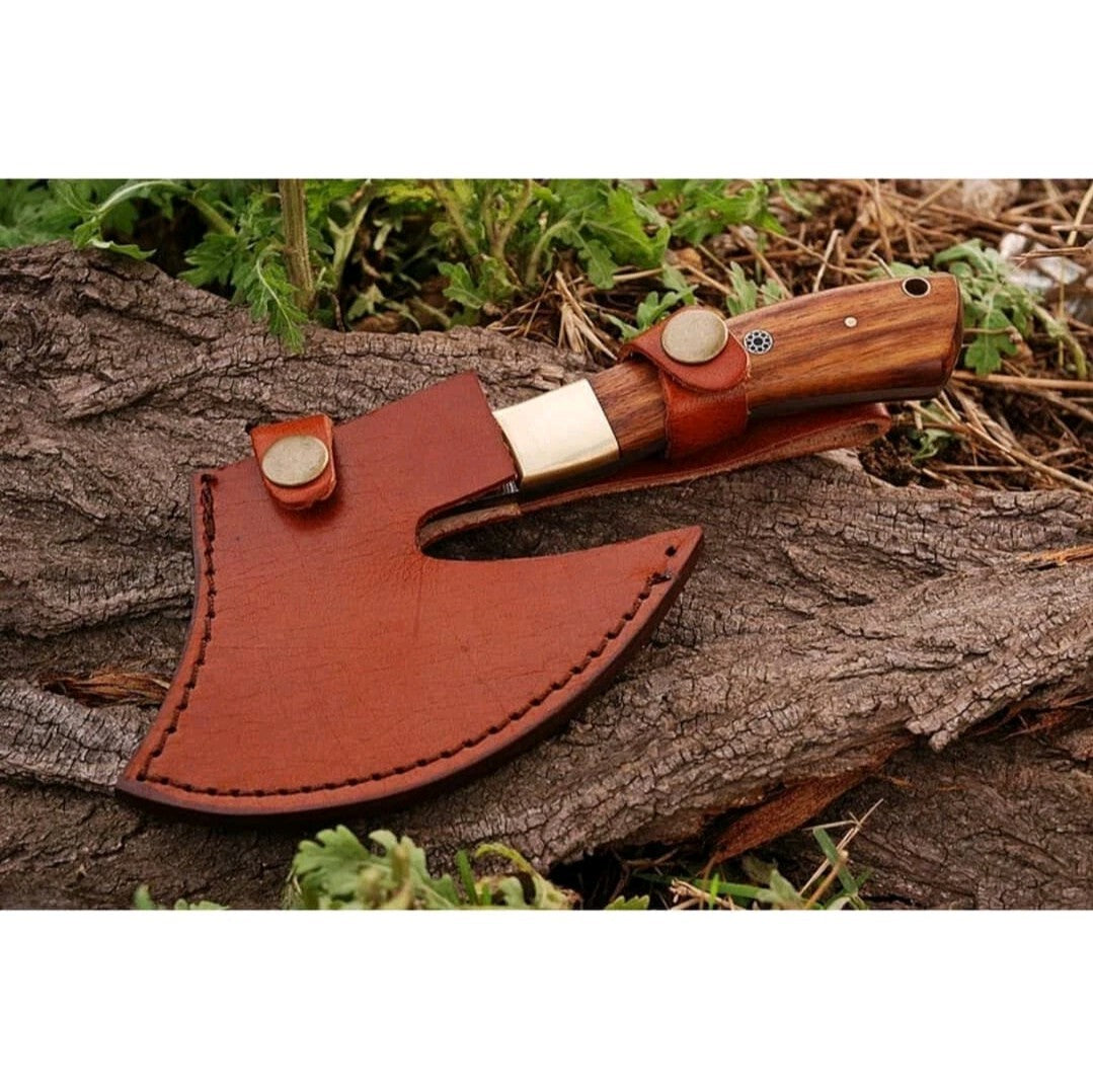 CUSTOM HANDMADE Damascus Steel VIKING HATCHET TOMAHAWK HUNTING AXE CAMPING AXE