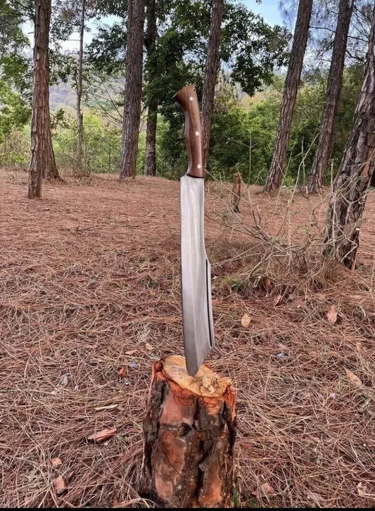 Custom Handmade Carbon Steel Survival Bowie Machete Sword| Hunting Knife Camping