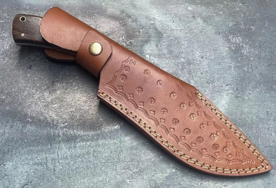 Custom Handmade Damascus Steel Blade Bowie Machete Knife -Hunting Knife Camping