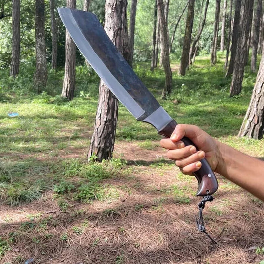 Custom Handmade Carbon Steel Blade Long Machete Bowie Hunting Knife Camping