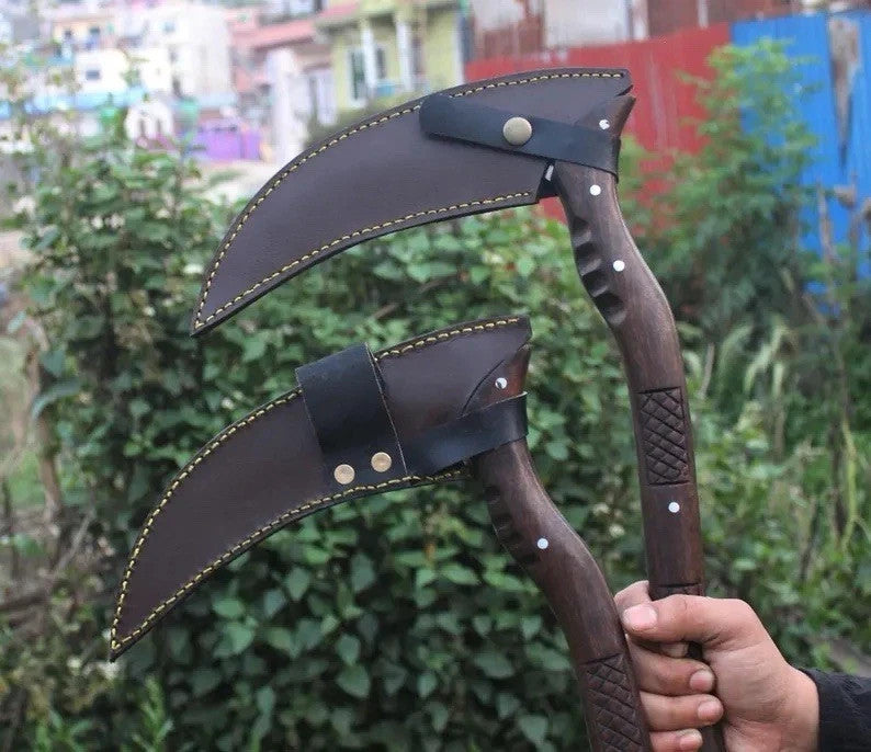 Custom Handmade Carbon Steel Blade Japanese Kama Set |Hunting Kamas Camping Kama