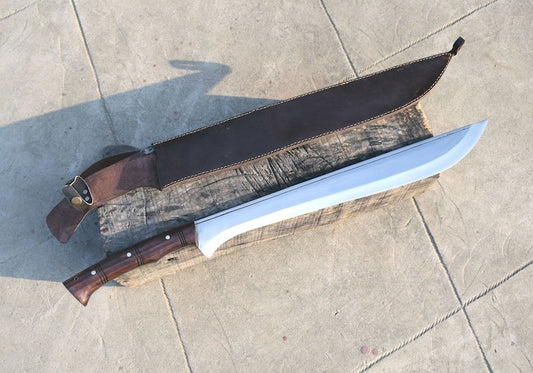 Custom Handmade Carbon Steel Blade Survival Machete Sword| Hunting Sword Camping