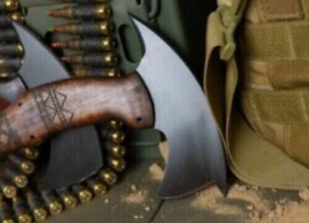 HANDMADE 13" CARBON STEEL REPLICA FULL TANG AXE TOMAHAWK AXE HATCHET RnD SAYOC