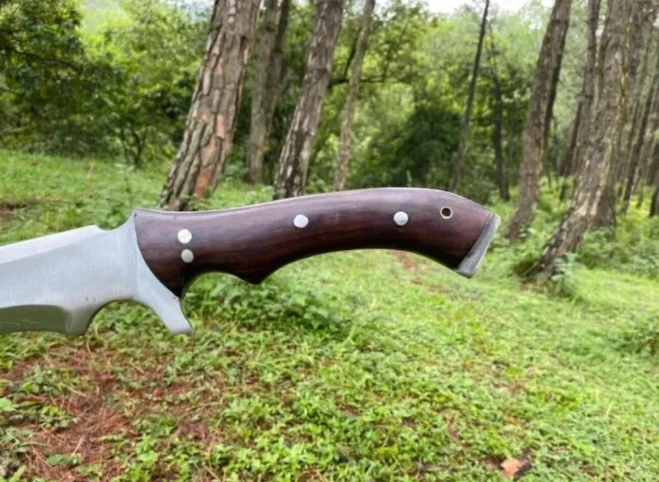 Custom Handmade Carbon Steel Bowie Survival Machete Knife| Hunting Knife Camping