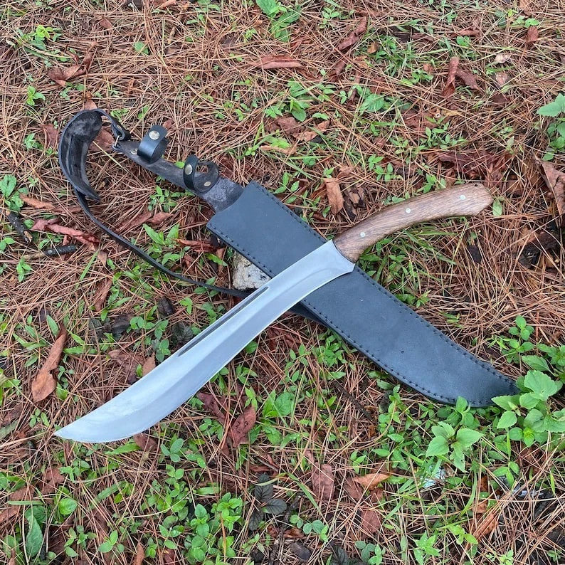 Custom Handmade Carbon Steel Blade Survival Machete Sword| Hunting Sword Camping