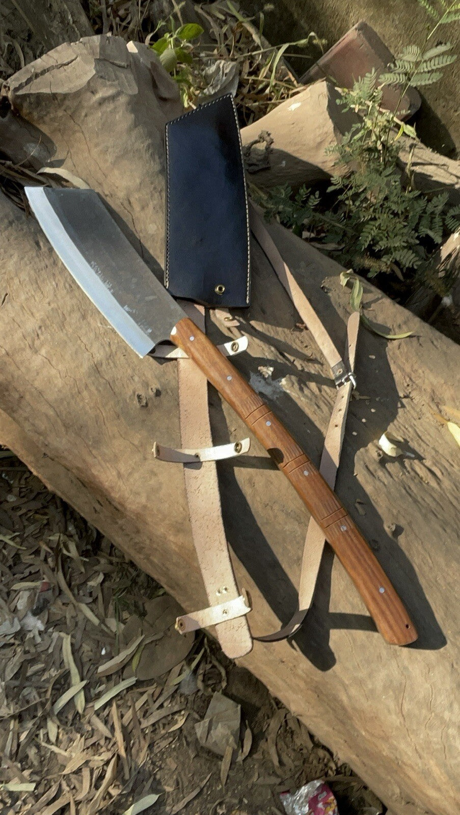Custom Handmade Carbon Steel Blade Long Woodcutting Axe | Hunting Axe | Camping