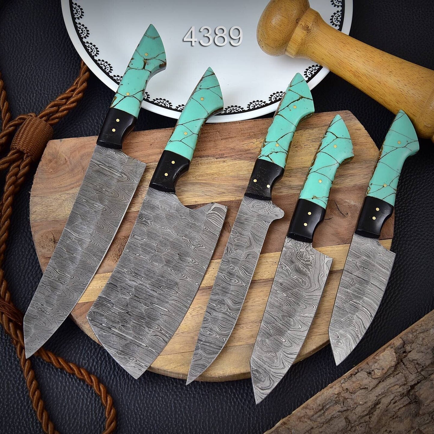 Custom Handmade HAND FORGED DAMASCUS STEEL CHEF KNIVES Set Kitchen Knives SET