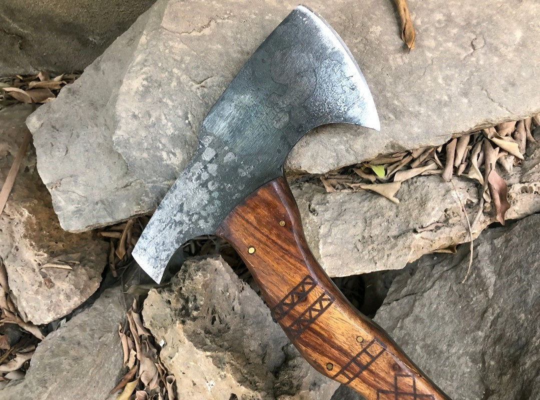 Handmade Viking Axe Camping Axe Full Tang Axe  Tomahawk Hatchet Rescue Axe RnD