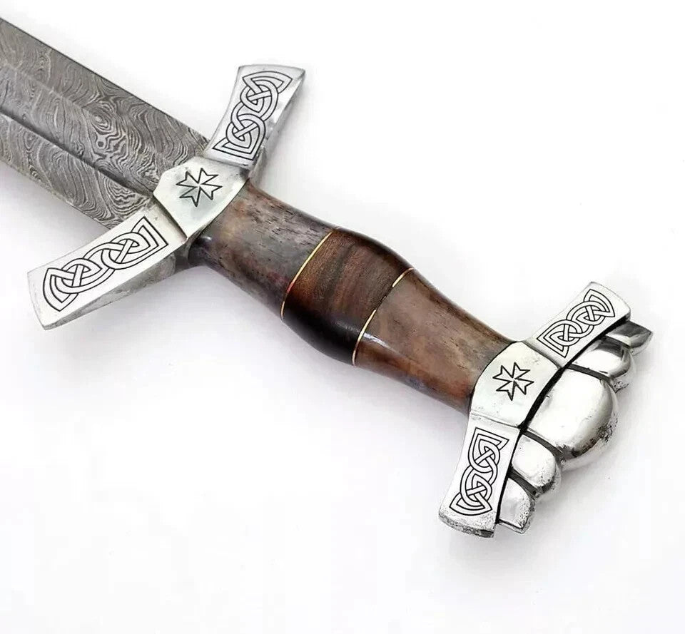 Custom Handmade Damascus Steel Blade Medieval Viking Sword Hunting Sword Camping