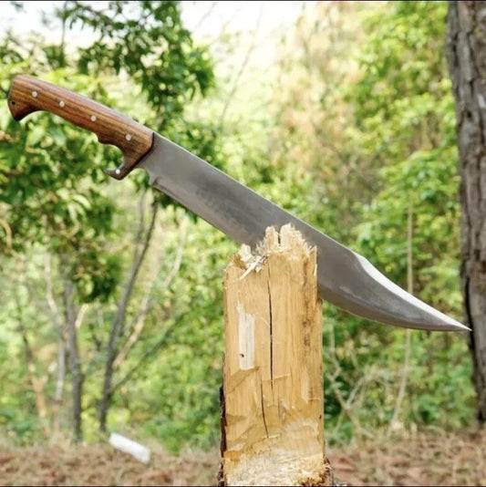 Custom Handmade Carbon Steel Blade Jungle Machete Knife - Hunting Knife Camping