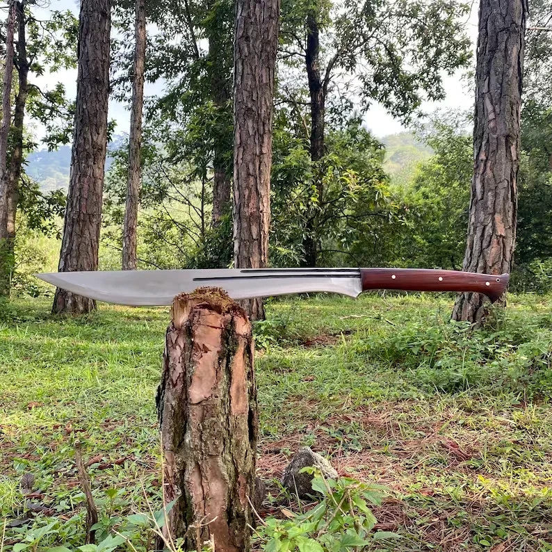 Custom Handmade Carbon Steel Blade Survival Machete Knife| Hunting Knife Camping