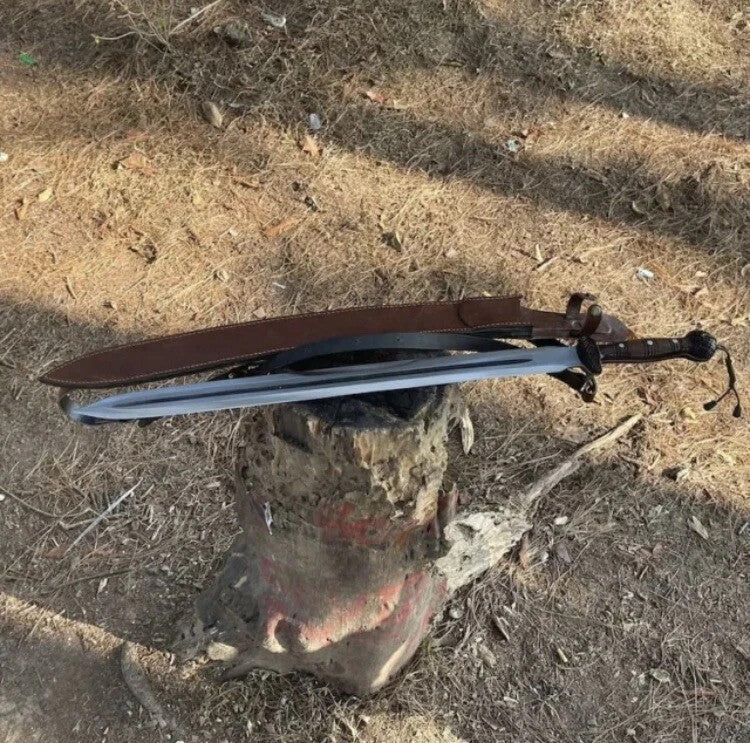Custom Handmade Carbon Steel Blade Bowie Machete Kukri Hunting Knife Camping