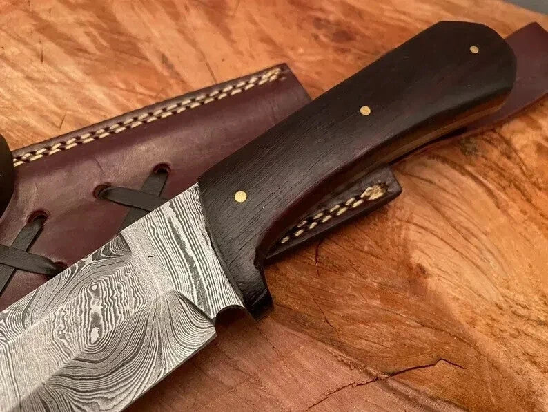 CUSTOM HANDMADE DAMASCUS STEEL MEDIEVAL VIKING SEAX KNIFE HUNTING KNIFE BOWIE