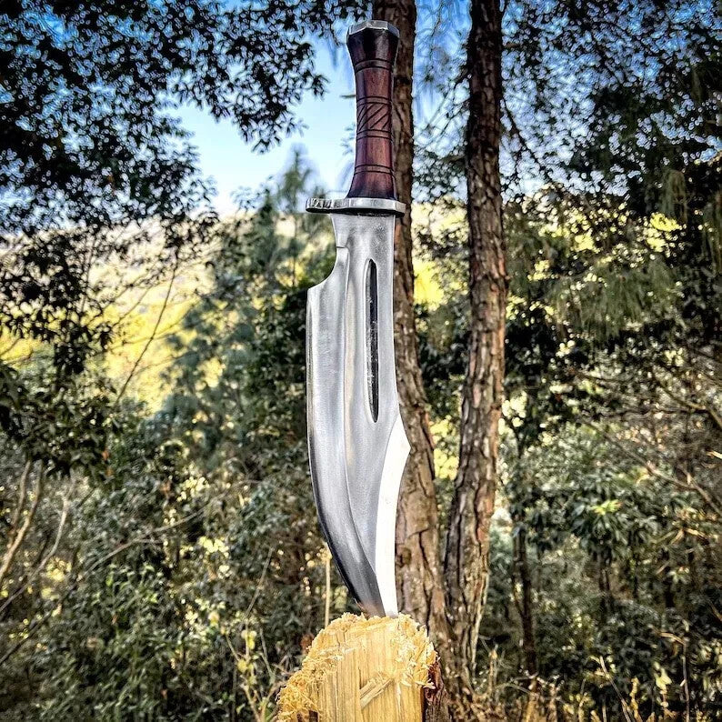 20" WKC Handmade Carbon Steel Blade Heavy Machete Bowie Hunting Knife Camping