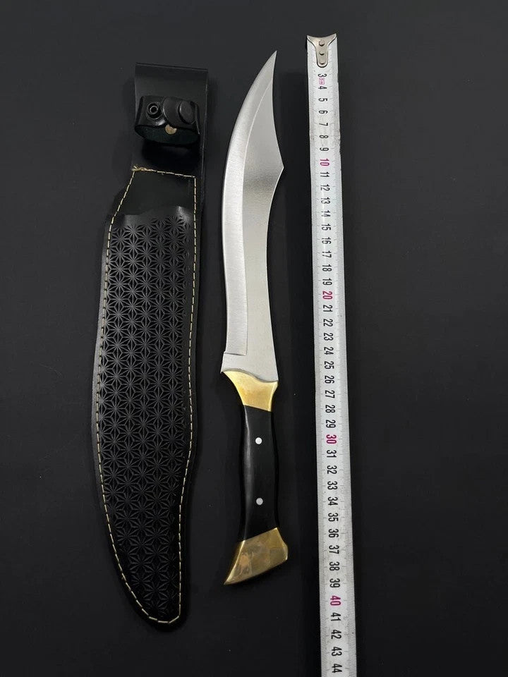 Custom Handmade Carbon Steel Bowie Knife Camping Hunting Knife Fixed Blade EDC