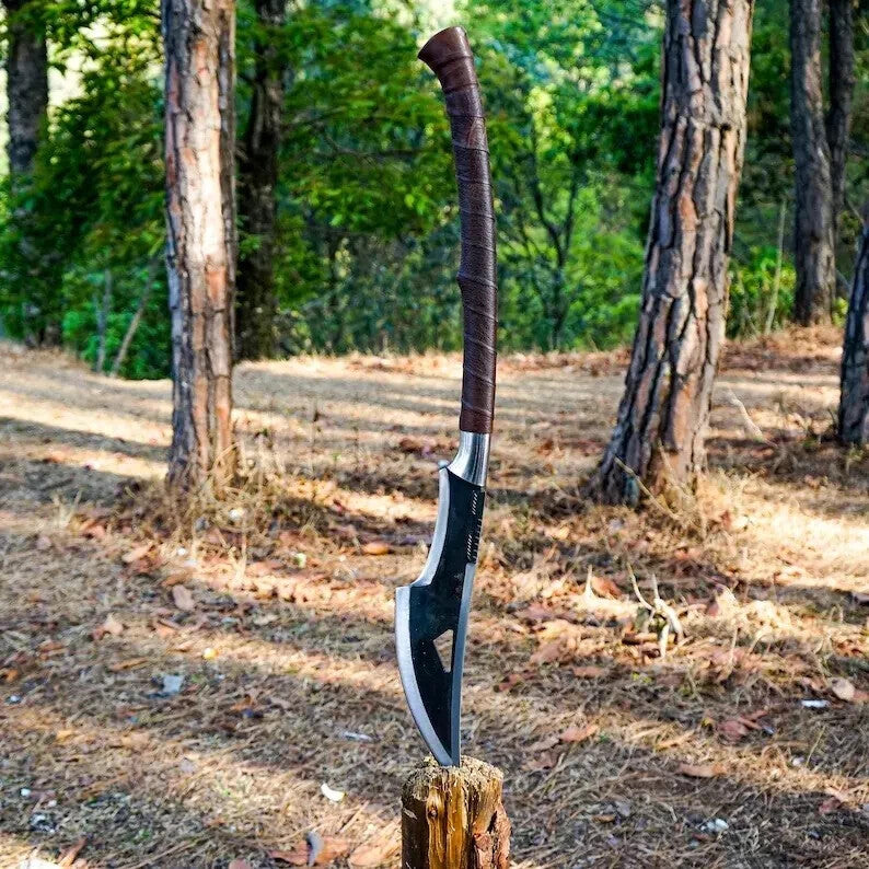 Custom Handmade Carbon Steel Blade Bowie Machete Kukri Hunting Knife Camping