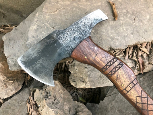 Handmade Viking Axe Camping Axe Full Tang Axe  Tomahawk Hatchet Rescue Axe RnD