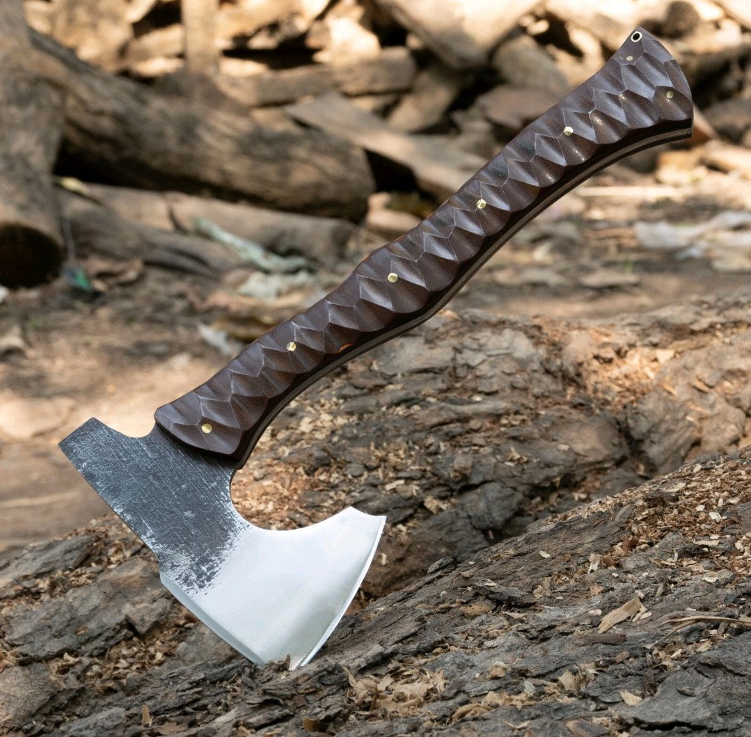 HANDMADE 13" CARBON STEEL REPLICA FULL TANG AXE TOMAHAWK AXE HATCHET RnD SAYOC