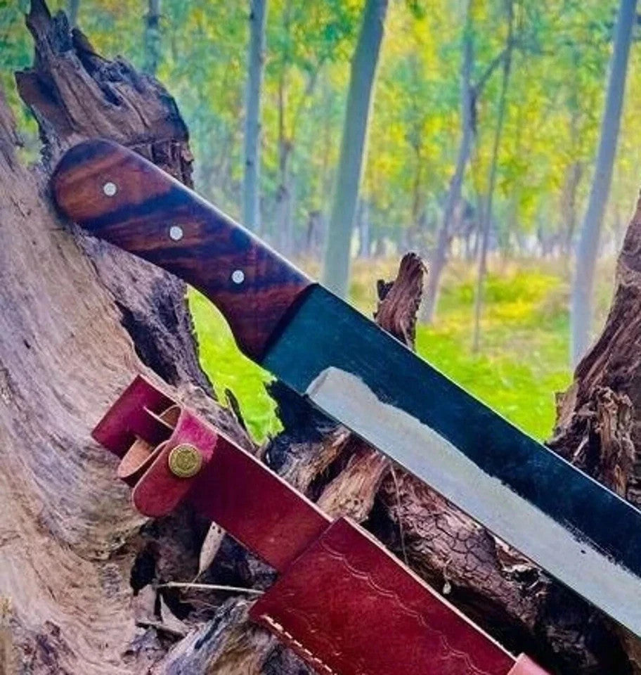 Custom Handmade Carbon Steel Blade Survival Machete Knife| Hunting Knife Camping