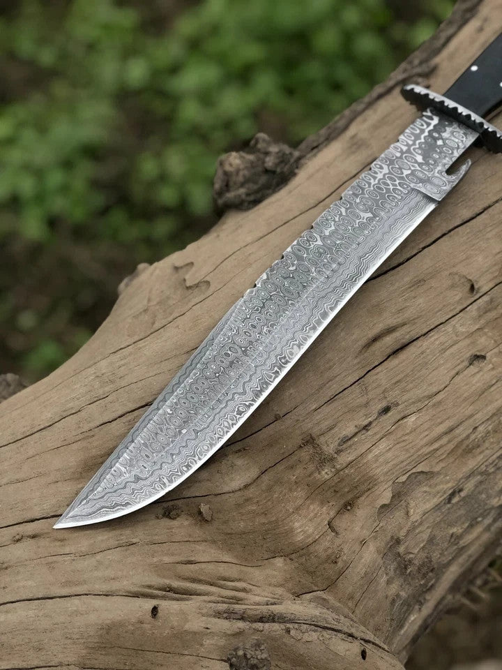 Custom Handmade Damascus Steel Knife Hunting Knife - Bowie Knife Camping Knife