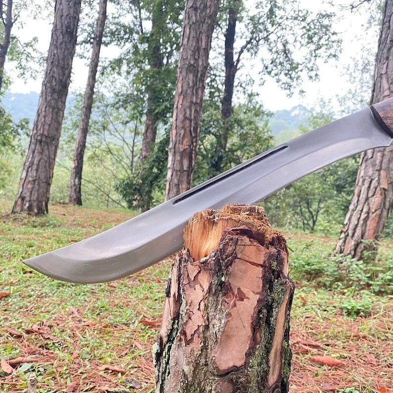 Custom Handmade Carbon Steel Blade Survival Machete Sword| Hunting Sword Camping