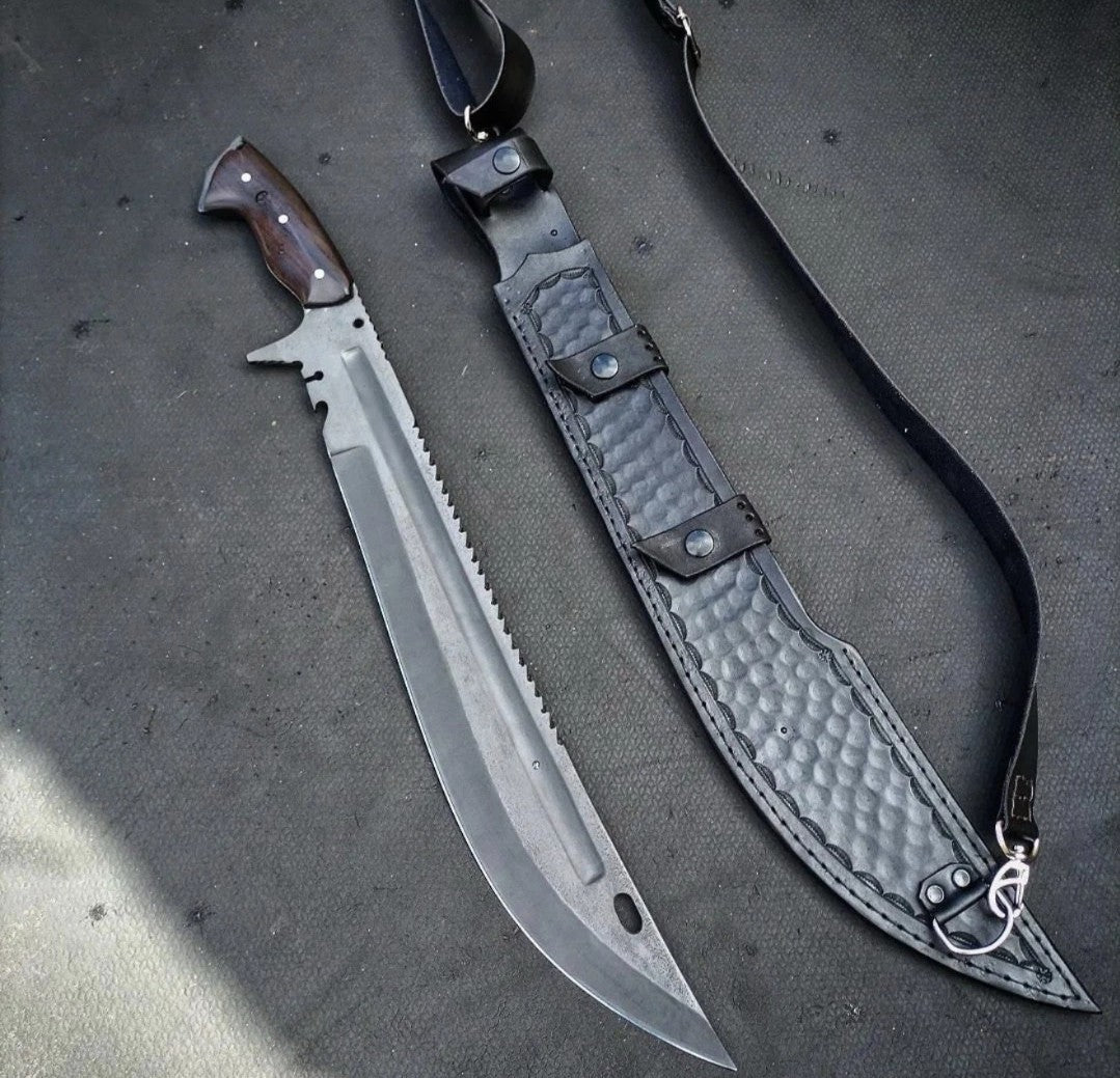 Custom Handmade Carbon Steel Blade Barong Machete Knife | Hunting Knife Camping