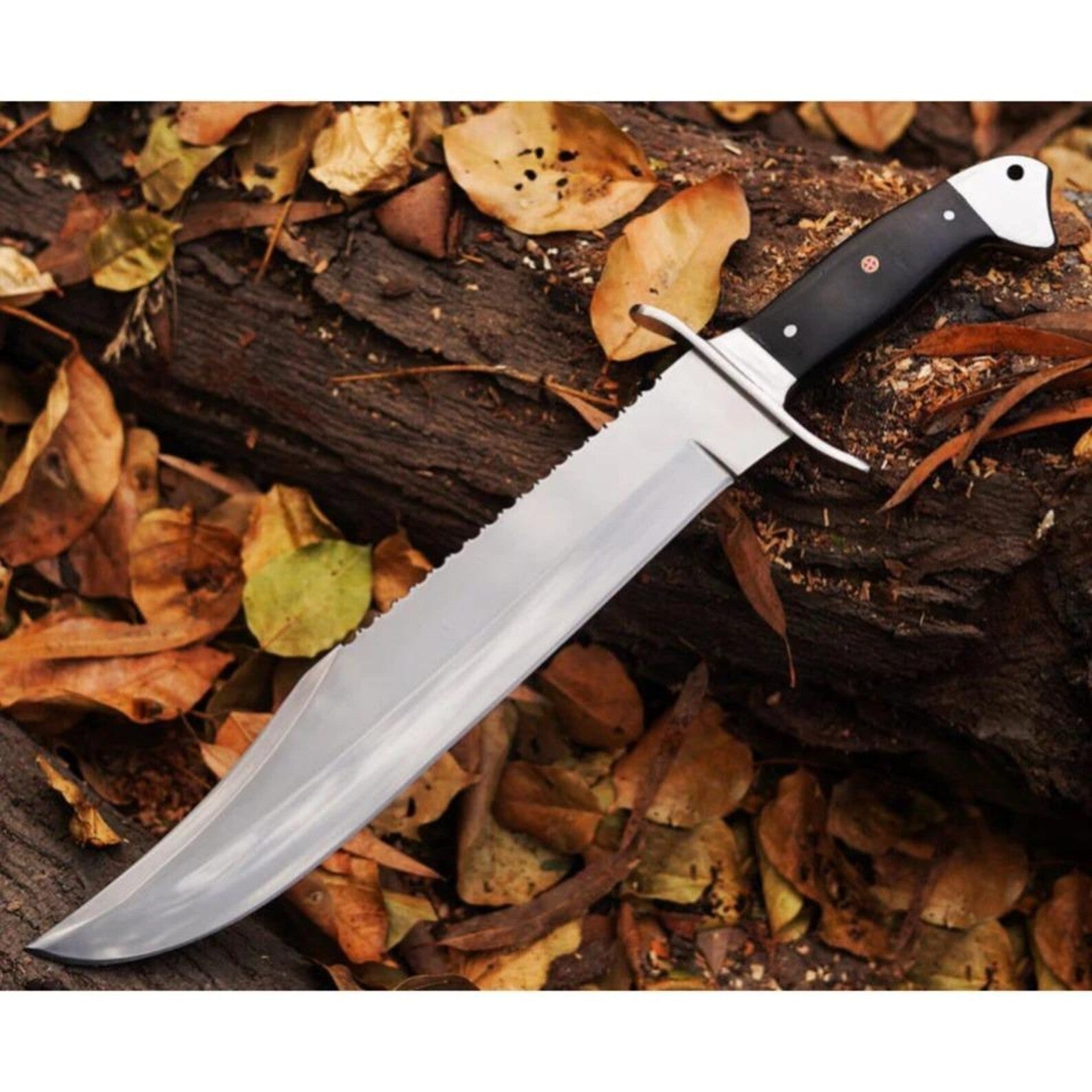 Handmade Survival Bowie Knife Hunting Knife Camping Carbon Steel Bowie W/ Sheath