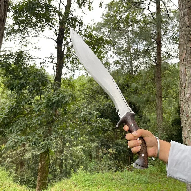 Custom Handmade Carbon Steel Blade Bowie Machete Kukri Hunting Knife Camping