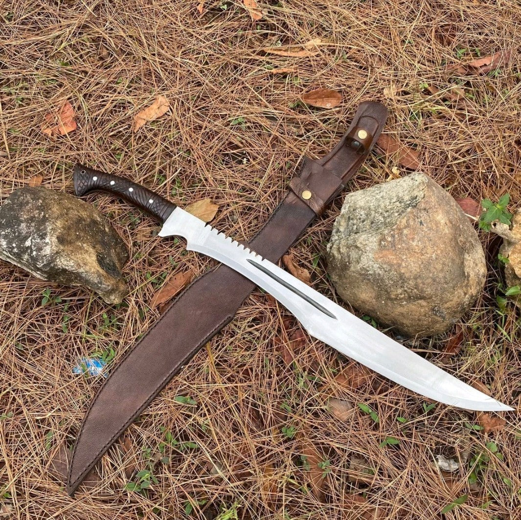 CUSTOM HANDMADE D2 TOOL STEEL SURVIVAL MACHETE SWORD HUNTING SWORD CAMPING SWORD