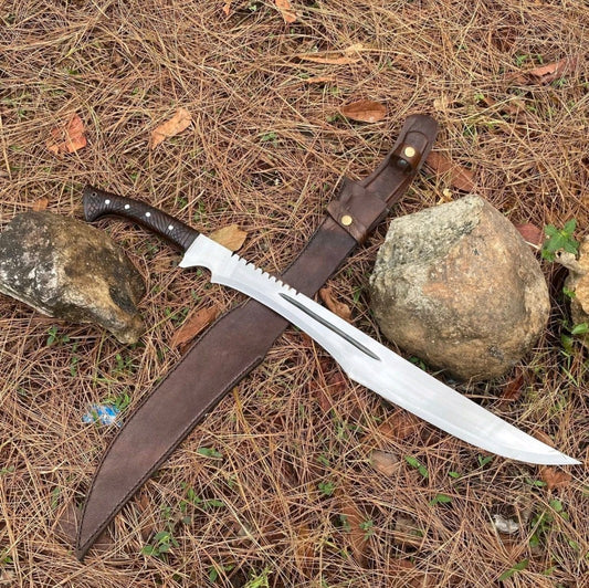 CUSTOM HANDMADE D2 TOOL STEEL SURVIVAL MACHETE SWORD HUNTING SWORD CAMPING SWORD