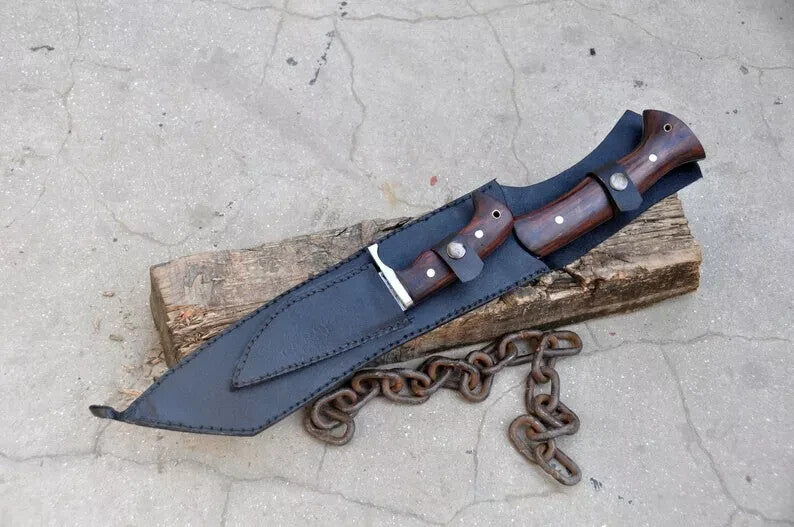 Custom Handmade Carbon Steel Blade Bowie Machete Kukri Hunting Knife Camping
