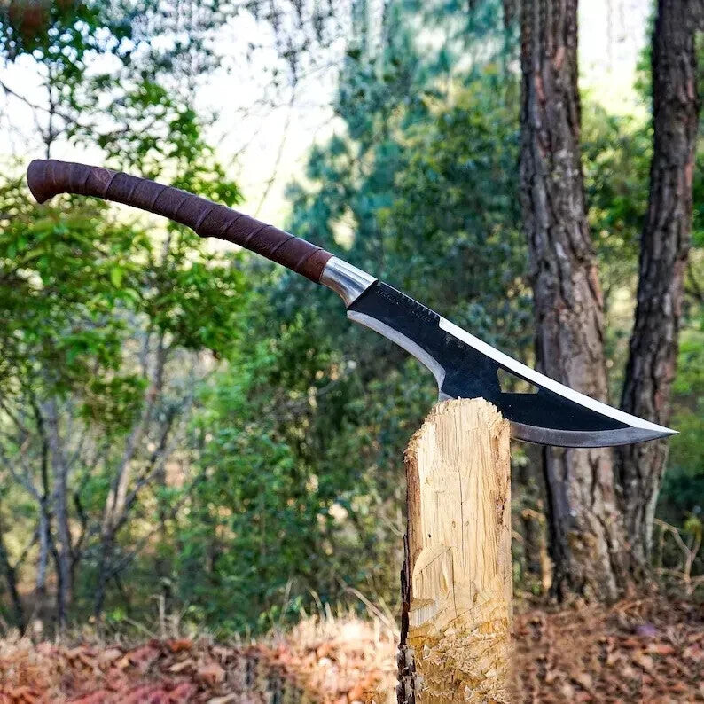 Custom Handmade Carbon Steel Blade Bowie Machete Kukri Hunting Knife Camping