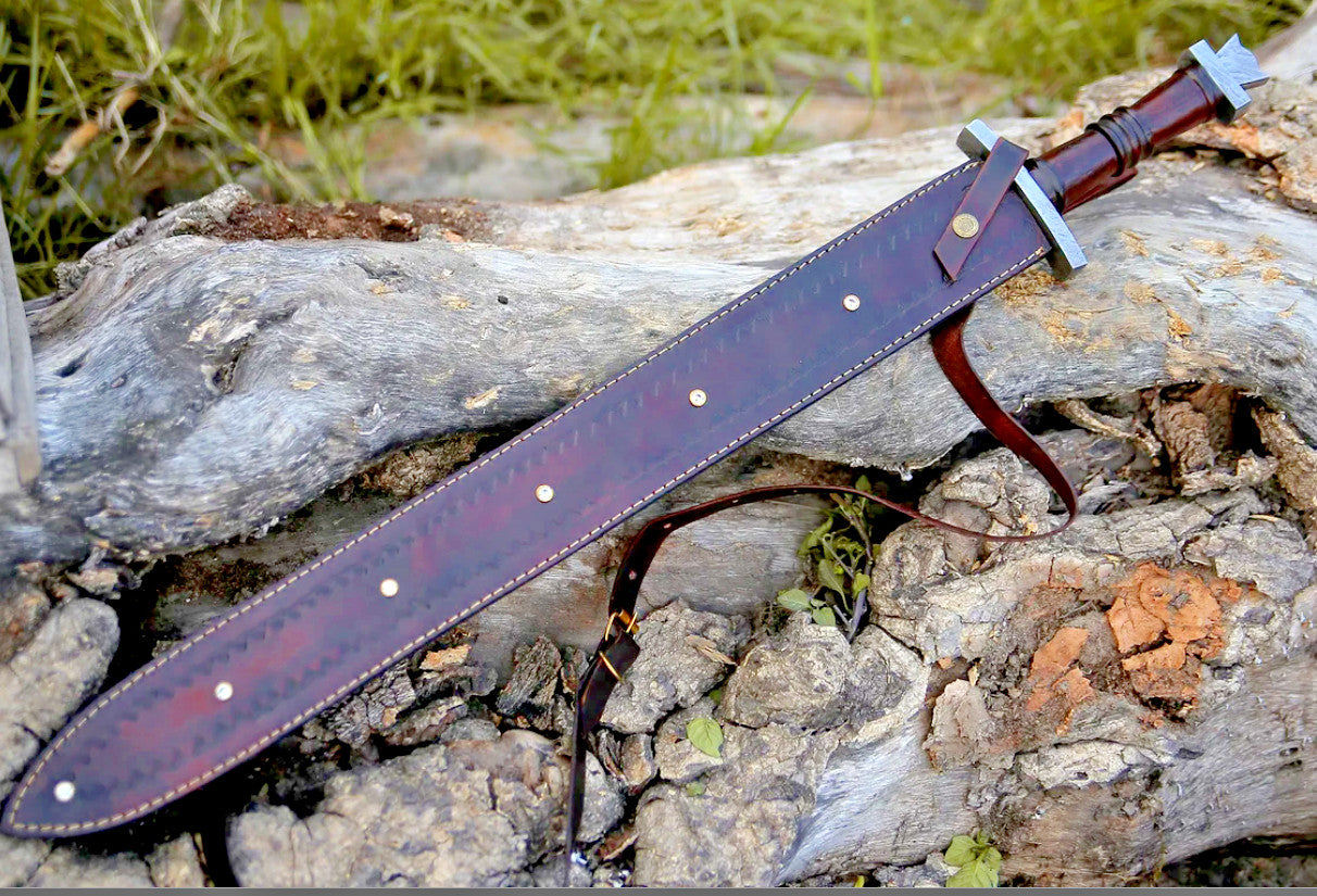 Handmade Custom Hand Forged Damascus Steel Double Edge Viking Sword BATTLEREADY