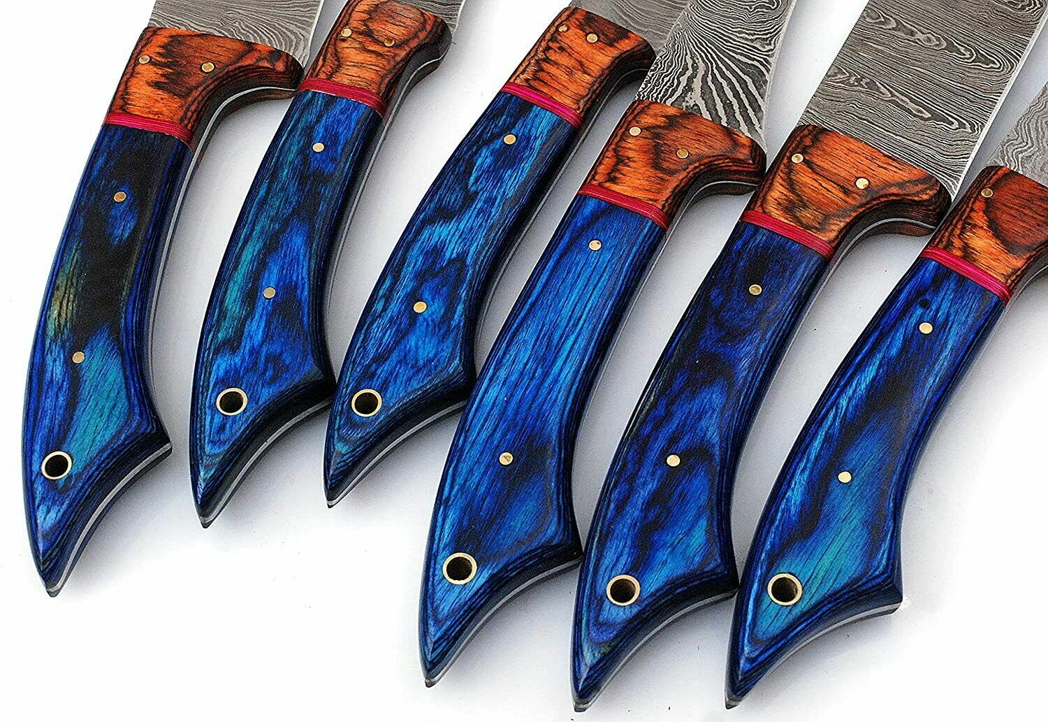 Custom Handmade Hand Forged Damascus steel chef kitchen knives set BBQ KNIVES