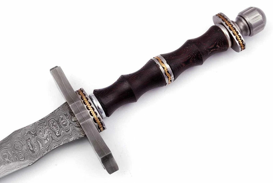 Custom Handmade HAND FORGED Damascus Steel Templar Sword  DAGGER VIKING SWORD