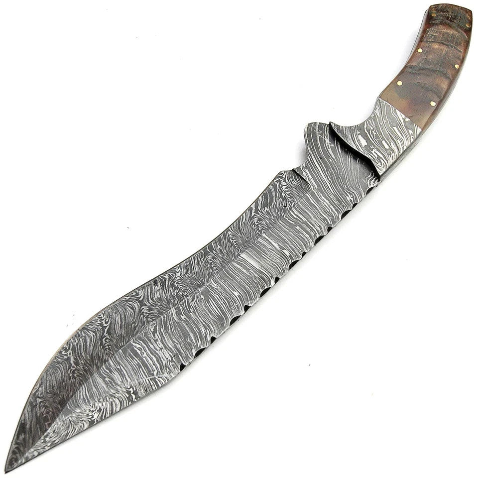 Handmade Damascus Steel Bowie Knife Survival Machete Knife Hunting Knife Camping