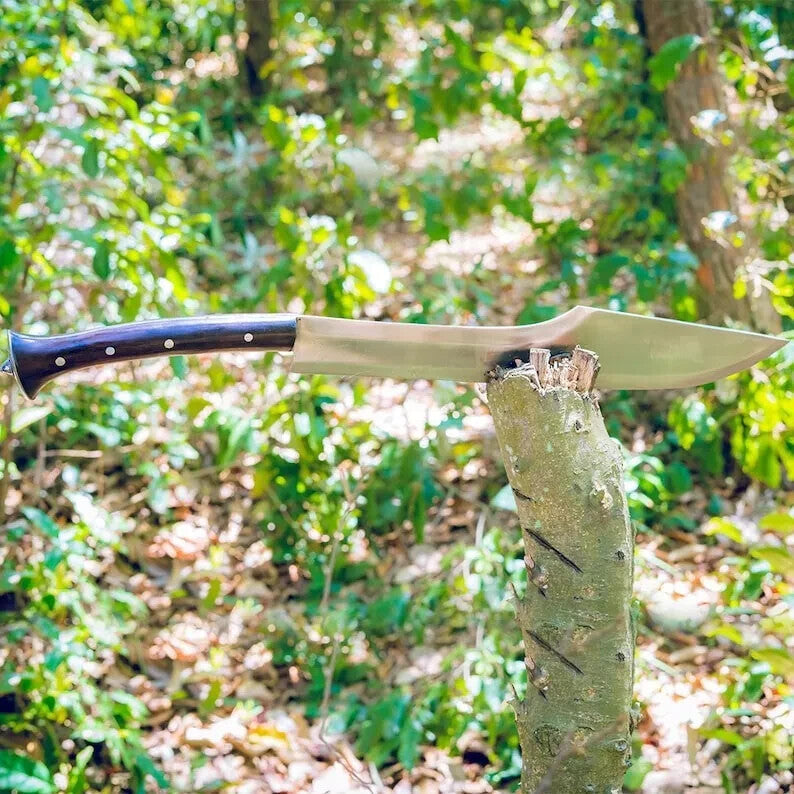 Custom Handmade Carbon Steel Blade Bowie Machete Kukri Hunting Knife Camping