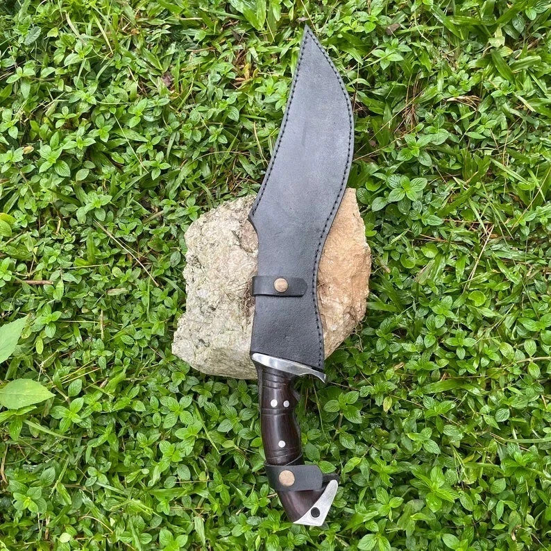 Custom Handmade Carbon Steel Blade Bowie Machete Kukri Hunting Knife Camping