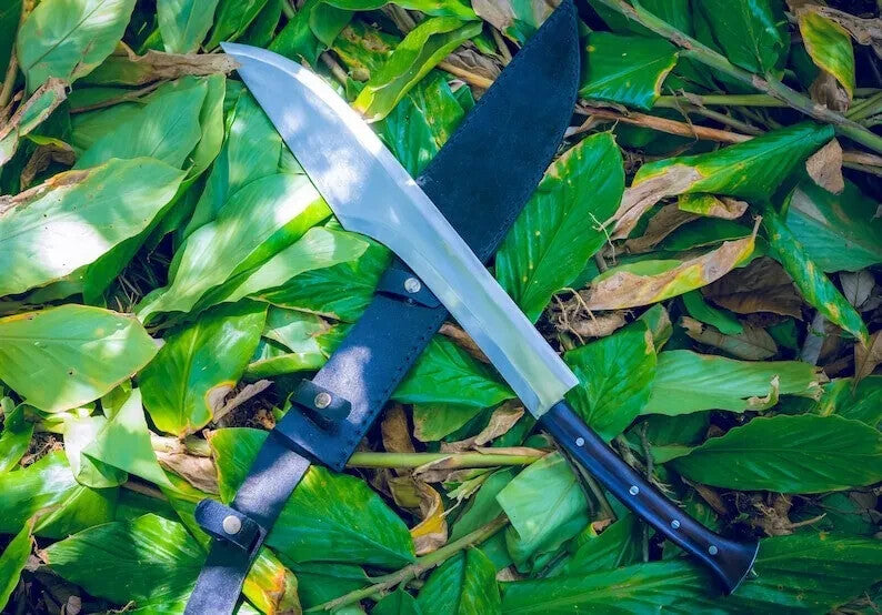 Custom Handmade Carbon Steel Blade Bowie Machete Kukri Hunting Knife Camping