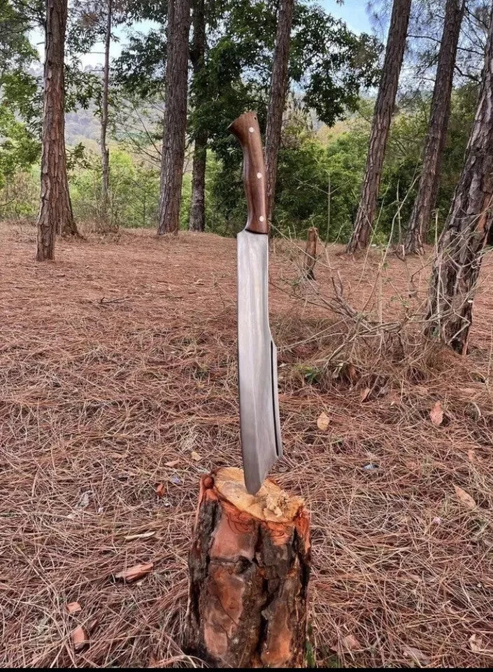 Custom Handmade Carbon Steel Survival Bowie Machete Sword| Hunting Knife Camping