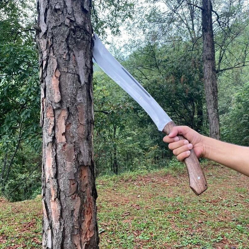 Custom Handmade Carbon Steel Blade Survival Machete Sword| Hunting Sword Camping