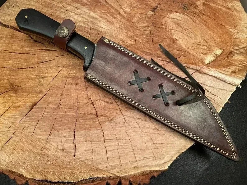 CUSTOM HANDMADE DAMASCUS STEEL MEDIEVAL VIKING SEAX KNIFE HUNTING KNIFE BOWIE