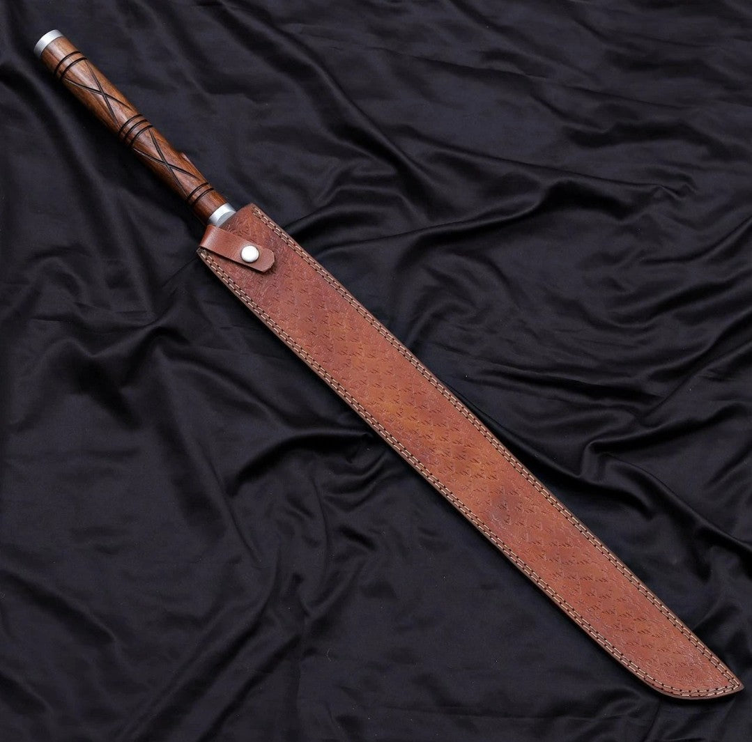 Japanese Damascus Suminagashi Maguro Tuna Knife Yasuki Hagane Carbon Steel