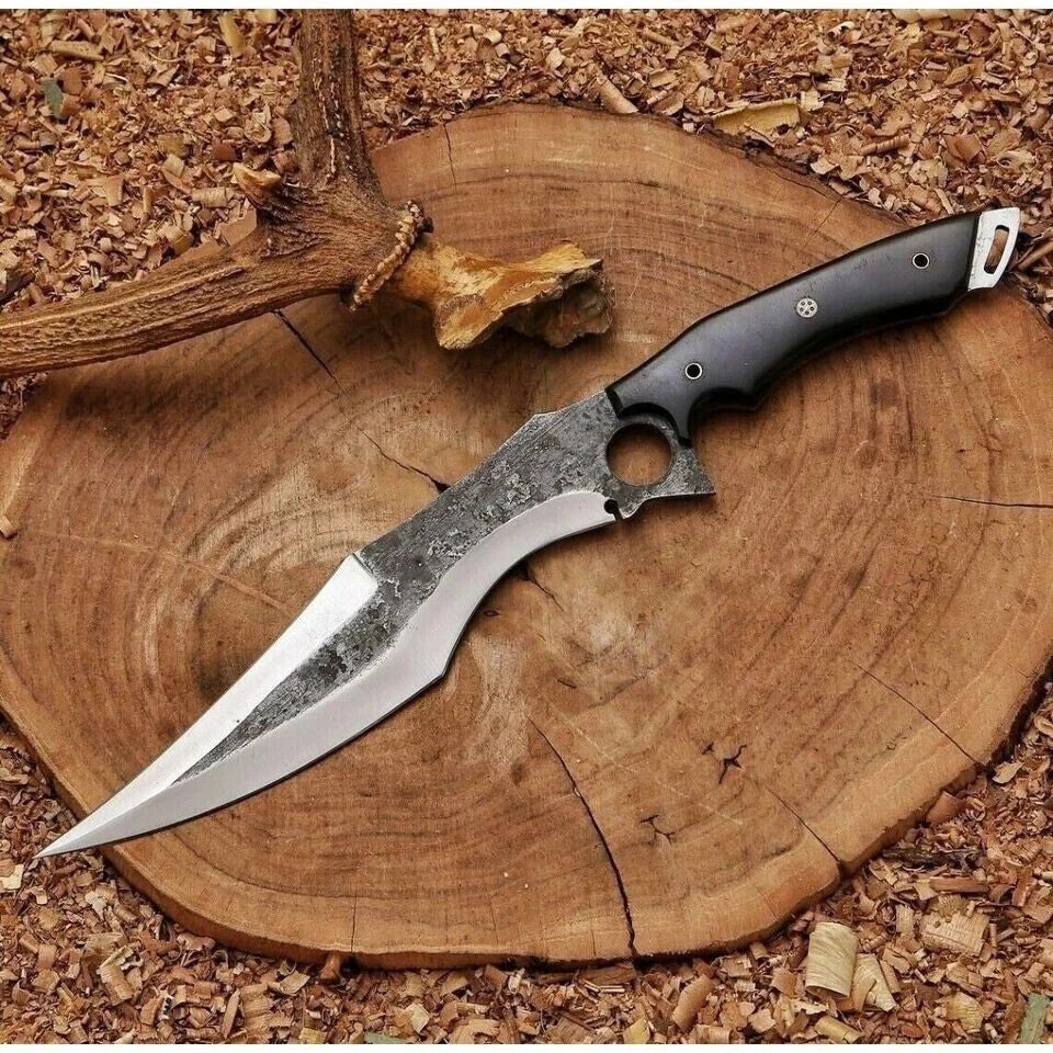 Carbon Steel Forged Hunting Knife Custom Handmade Bowie Knife Full Tang Survival