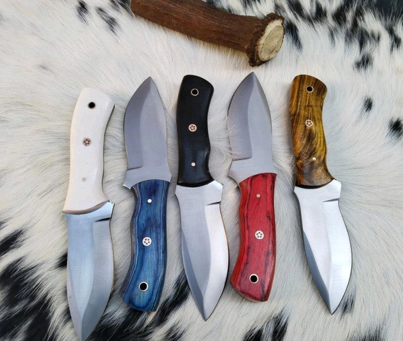 Lot of 5 Handmade Stainless Steel Blade, Wood Handle Knife best for survival