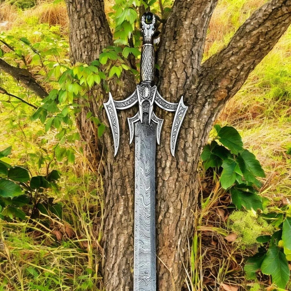 Handmade Damascus Steel Viking Sword Battle Ready Medieval Sword With Sheath