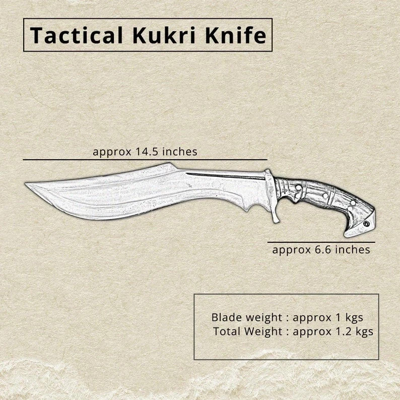 Custom Handmade Carbon Steel Blade Bowie Machete Kukri Hunting Knife Camping