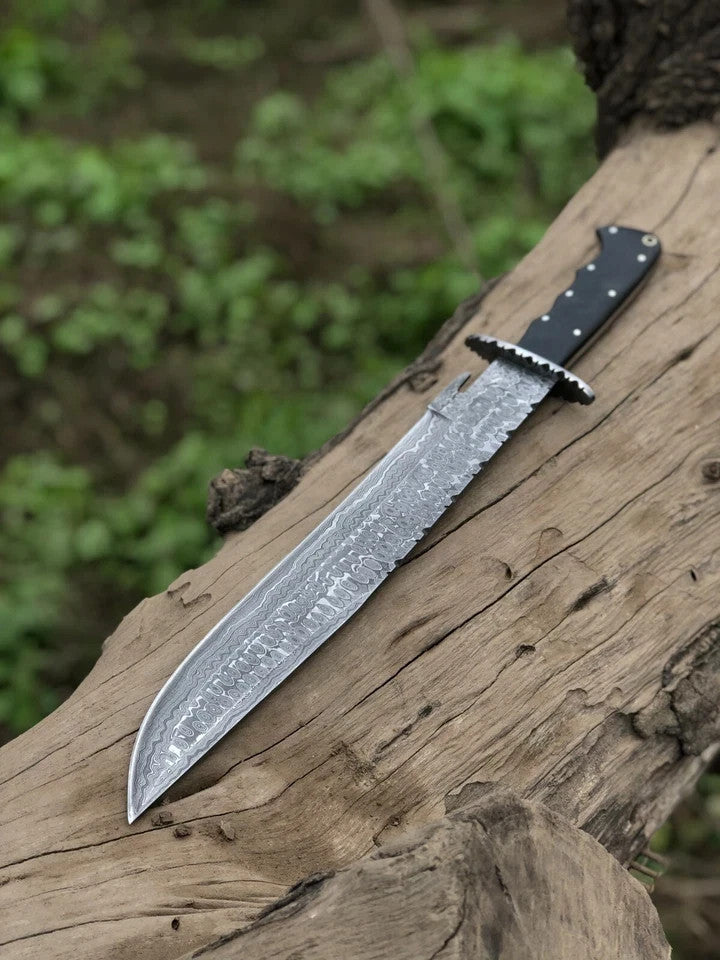 Custom Handmade Damascus Steel Knife Hunting Knife - Bowie Knife Camping Knife