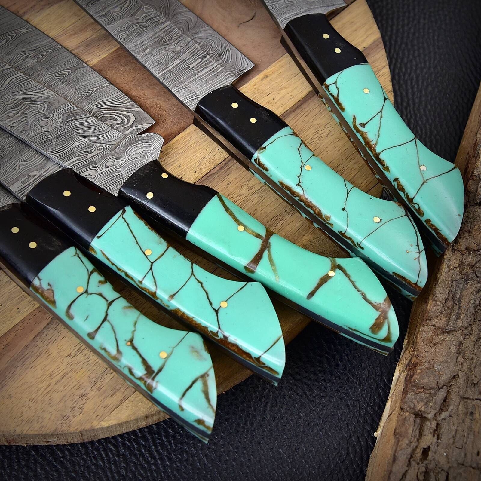 Custom Handmade HAND FORGED DAMASCUS STEEL CHEF KNIVES Set Kitchen Knives SET